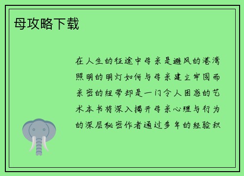 母攻略下载